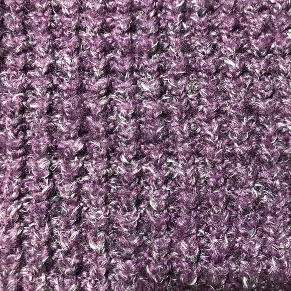 Free People S wool blend shaker knit purple sweater asymmetrical hem oversized - Picture 7 of 8